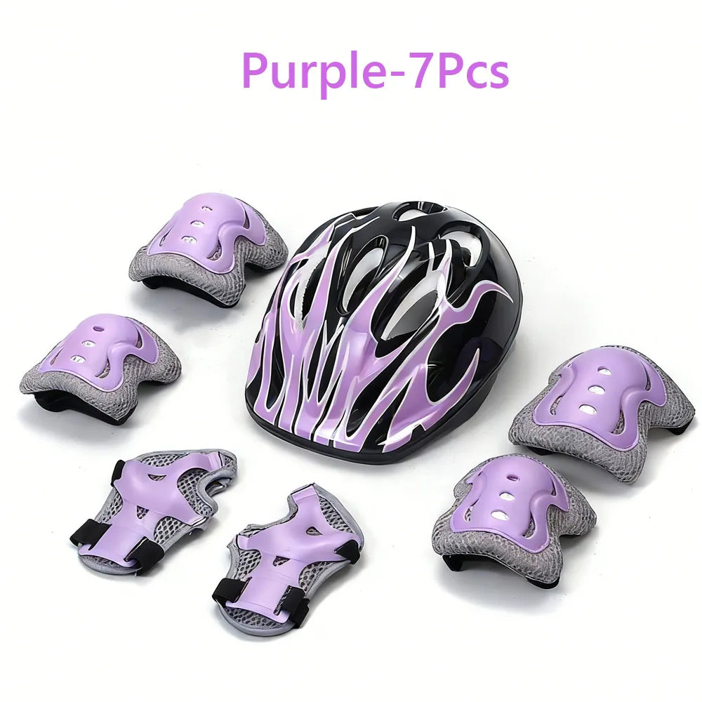 Kids Bike Helmet, Toddler Helmet for Youth Adult, Knee Pad Elbow Pad Wrist Guard Protective Gear Set for Bike