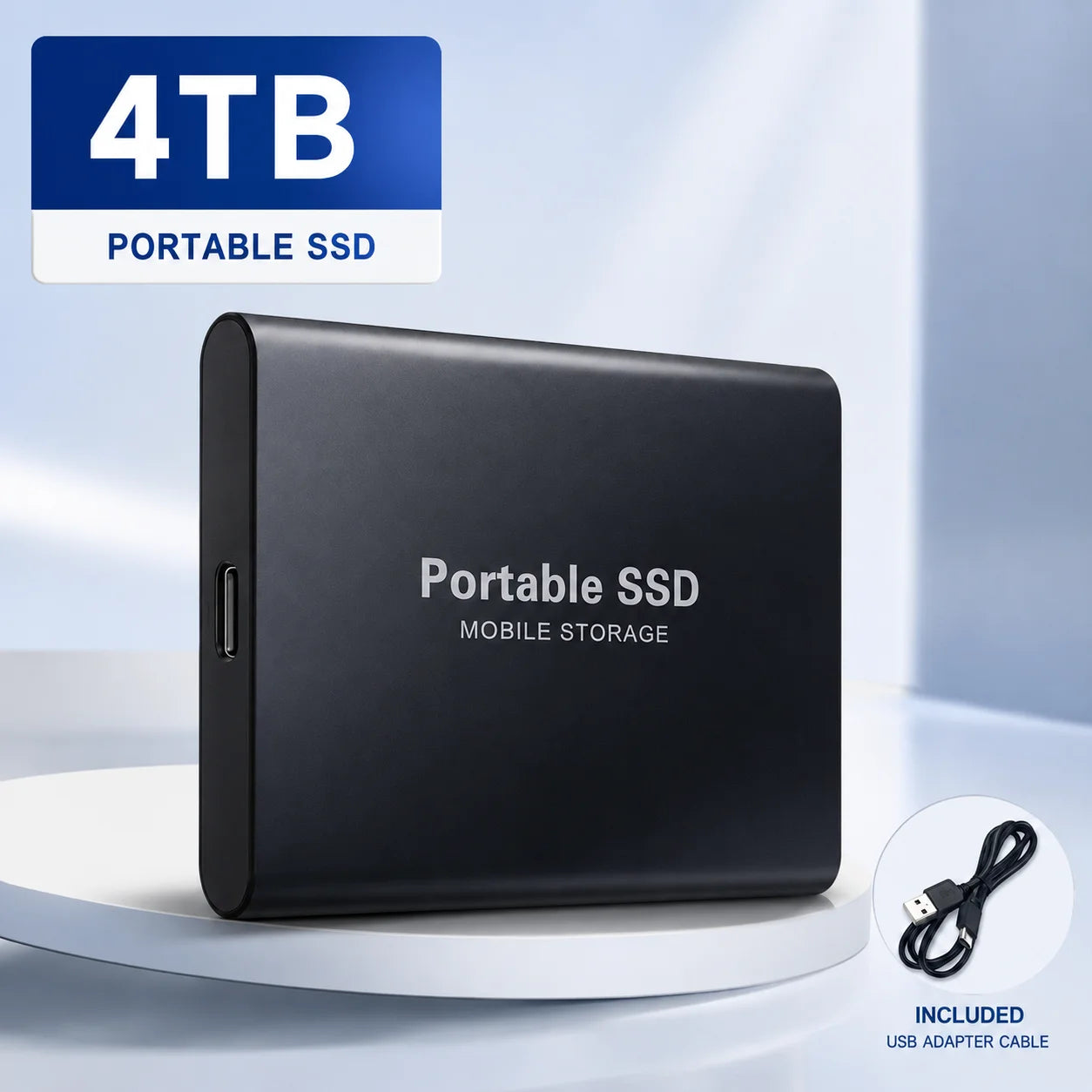2TB Fast Portable Hard Drive External SSD Hard Disk USB Type-C High-Speed Storage for Laptop/Mac/PC
