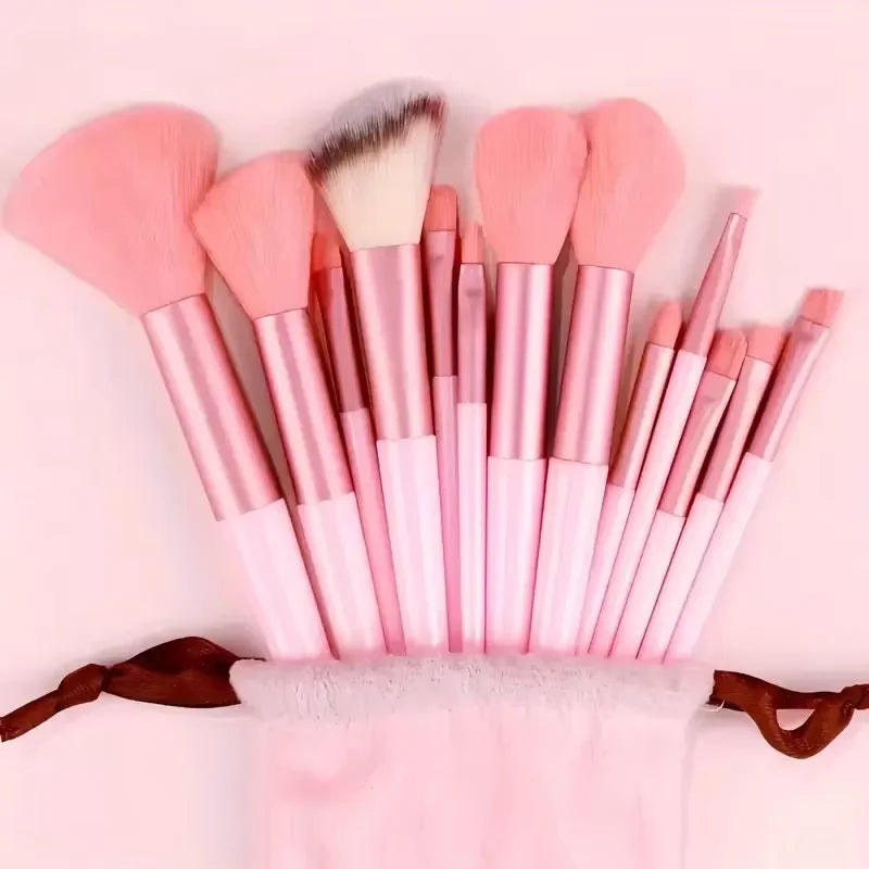 33Pcs Makeup Tools Kit Professional Soft Fluffy Makeup Brush Set Foundation Blush Eyebrow Shadow With Headband Wristband Pink