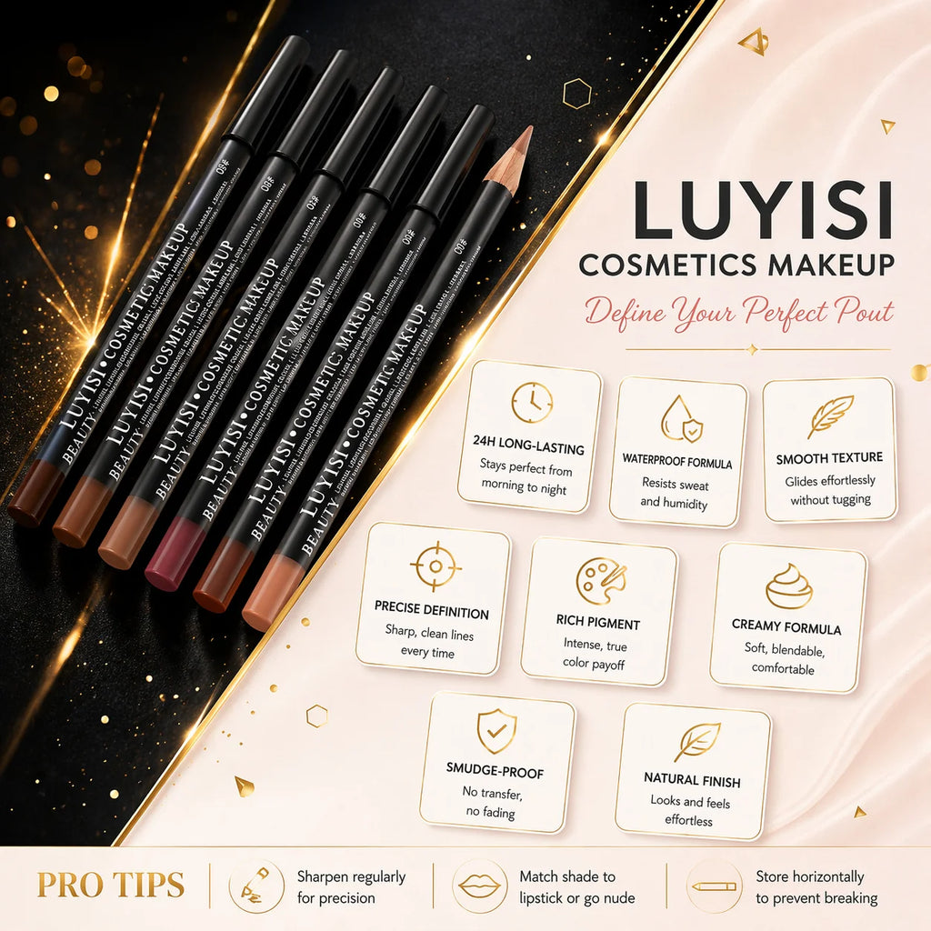 4 Pcs Matte Lip Liner Pencil Set, Waterproof Long Lasting Smudge Proof Lip Liners