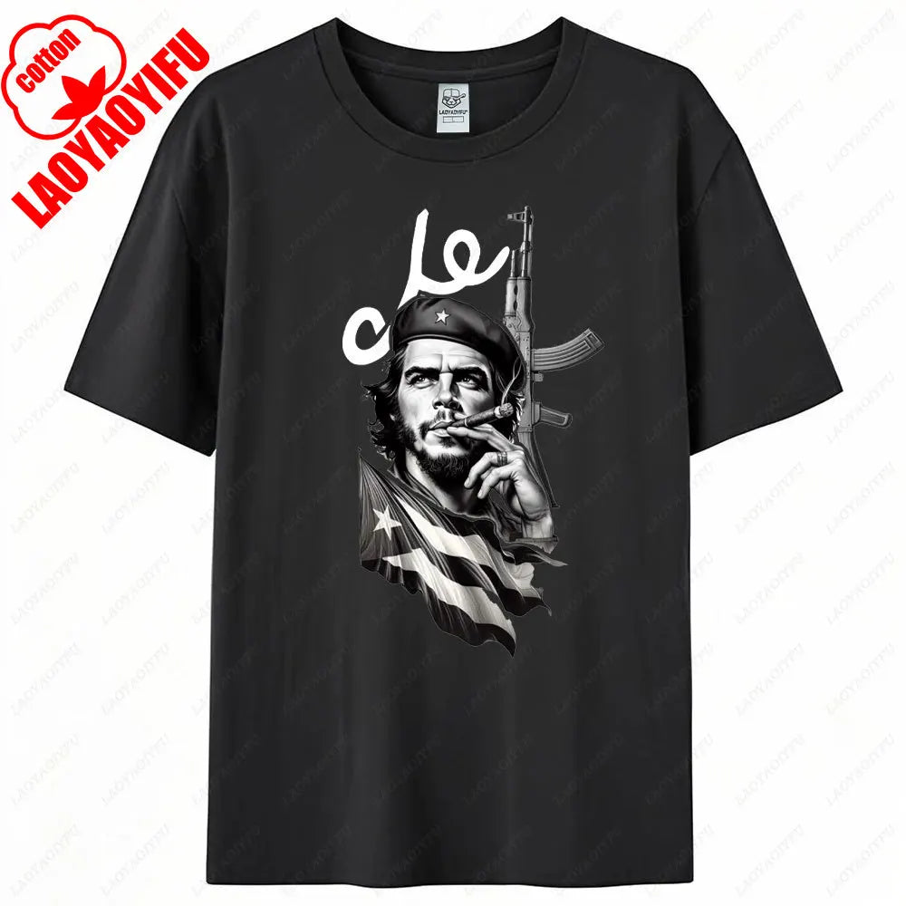 Che Guevara Shirt Rebel Cuban Shirt Guerrilla Revolution TShirt Casual Short Sleeve Men High Quality Tee Cotton Loose Tops