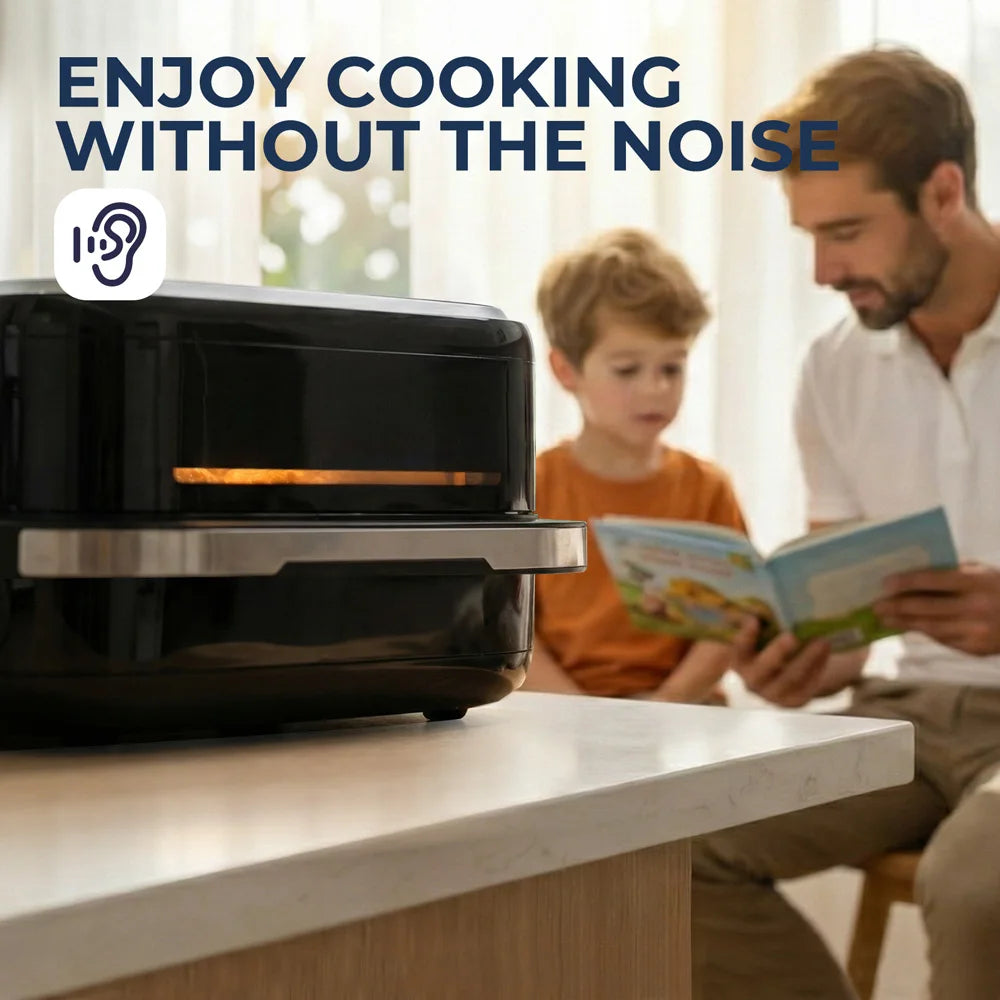 4.2L Digital Air Fryer 12-inch Pizza Maker 40-230℃ with Large Capacity & Visible Window