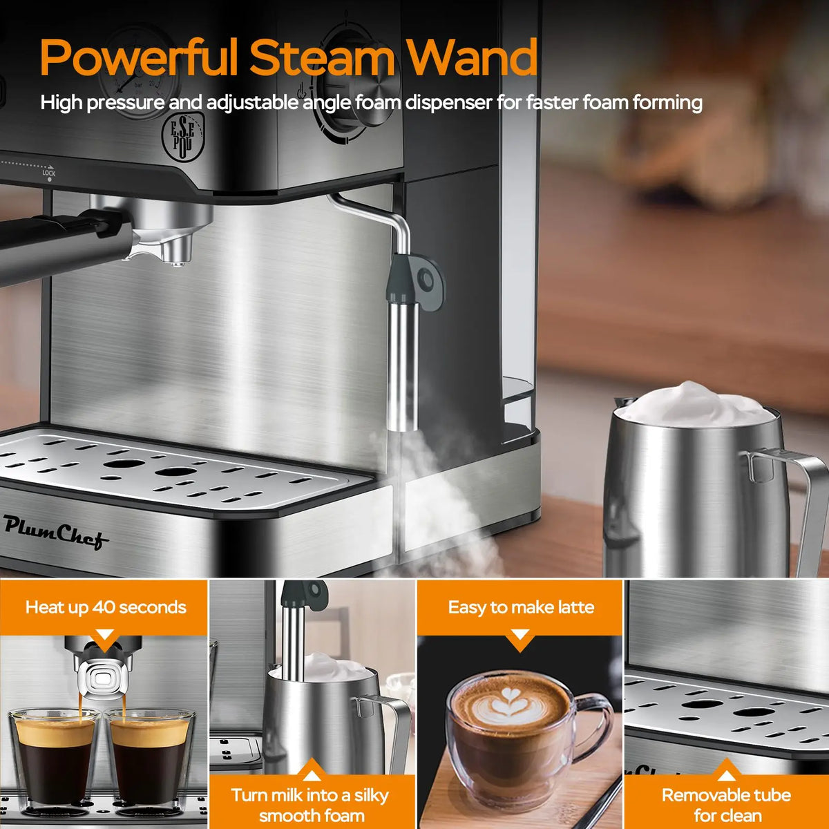 Espresso Machine 20 Bar Professional Compact Household Coffee