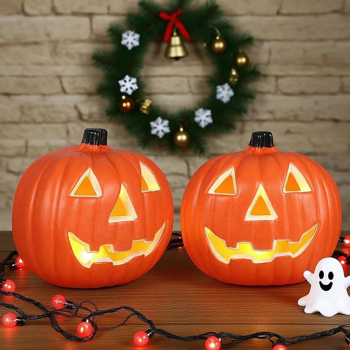 Halloween Light up Pumpkin Vintage Plastic Pumpkin