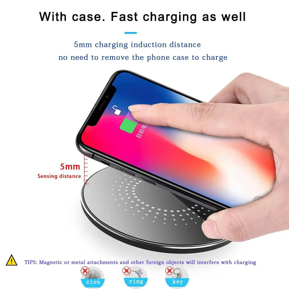 Wireless Fast Charging Dock Station, for iPhone  Samsung, Xiaomi