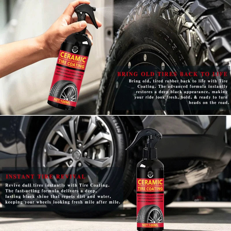 Ceramic Tire Coating Shine Spray Tyre Gloss Plastic Rubber