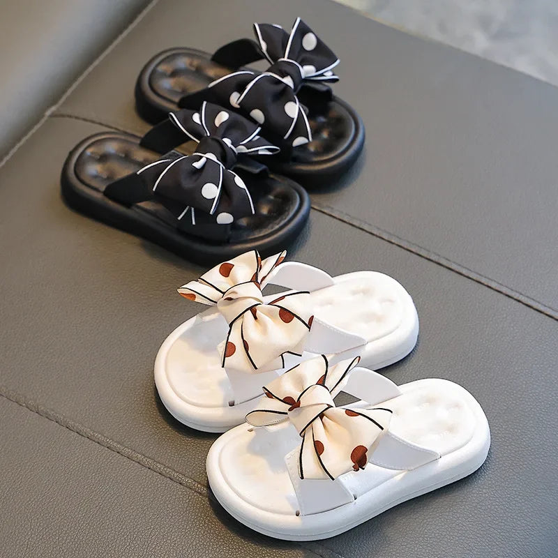 Summer Children's Slippers Girls Princess Bow Non-slip Soft Sole Slippers