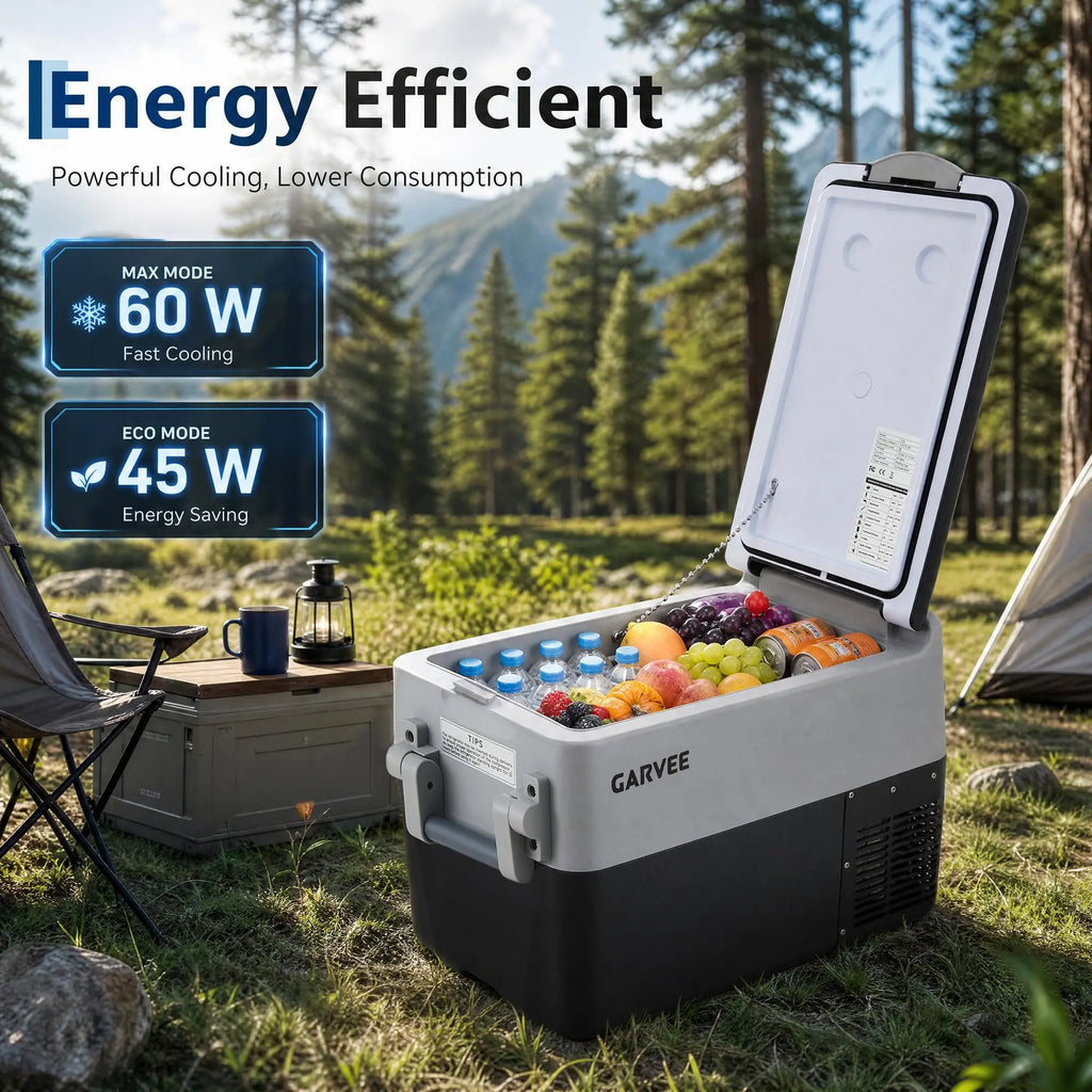 Portable Car Refrigerator 53QT Dual Zone 12V Fridge Freezer With App Control 12/24V DC And 110-240V AC