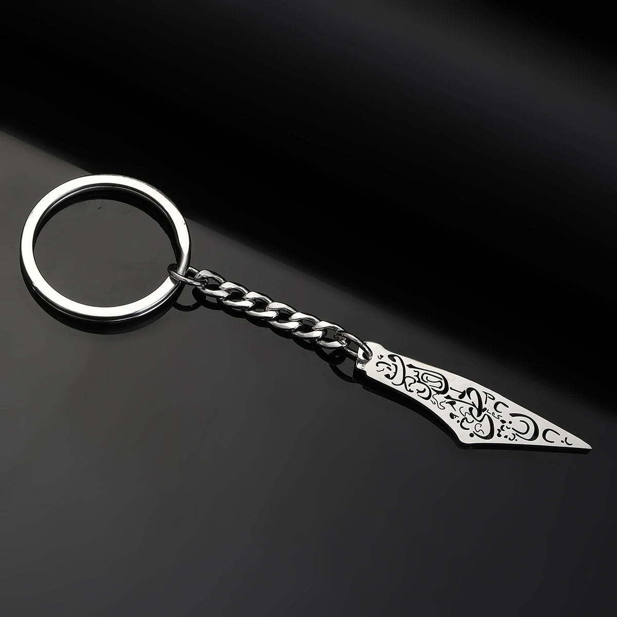 Stainless Steel Palestine in Arabic Map With Flag Keychain Jewelry