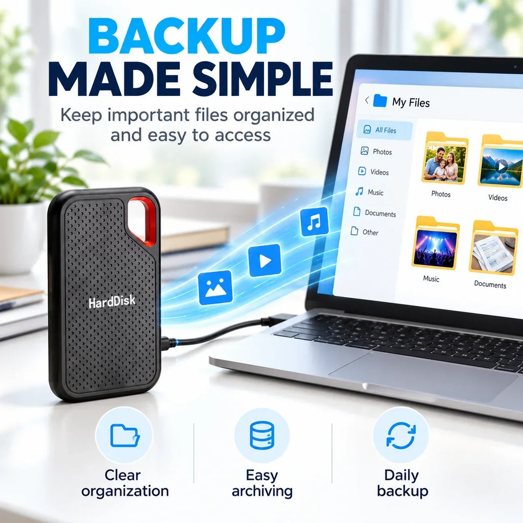 High-Speed Portable Hard Drive 1TB External SSD USB-C