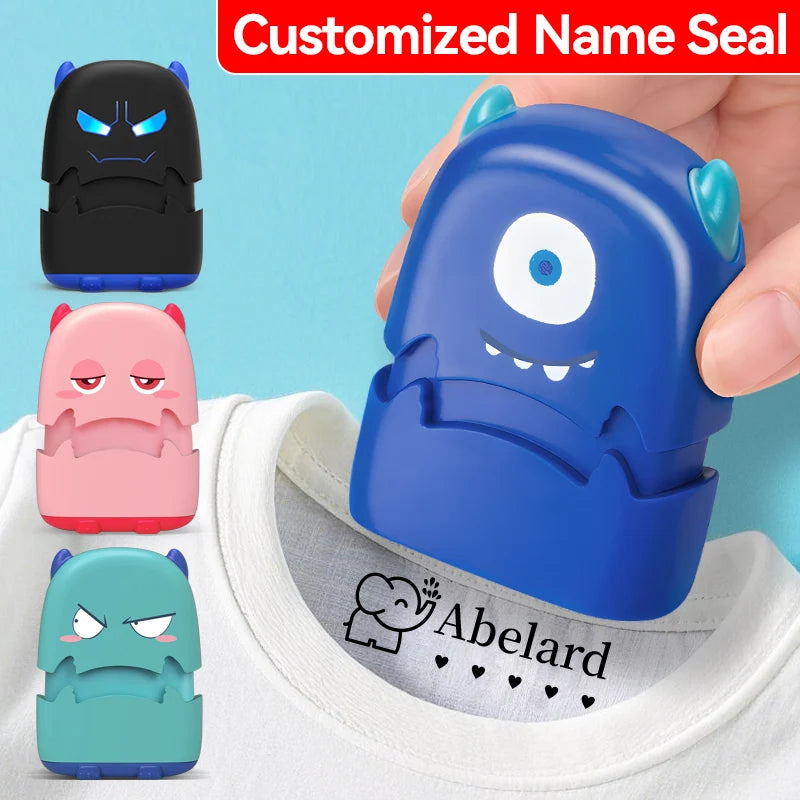 Custom Cartoon Baby Name Stamp Kit - Reusable for Cotton