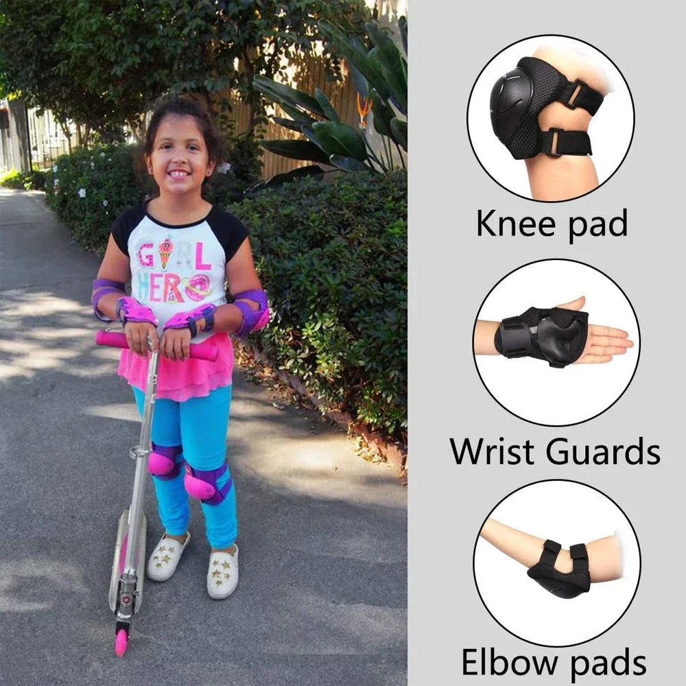 7Pcs/Set Roller Skating Kids Boy Girl Safety Helmet Knee Elbow Pad Sets Cycling Skate Bicycle Scooter Protection Safety Guard