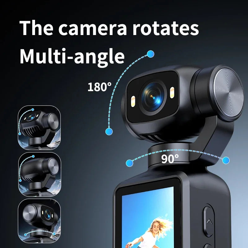 1080P HD Handheld Action Camera, 180° Rotatable Lens, 1.97" HD Screen