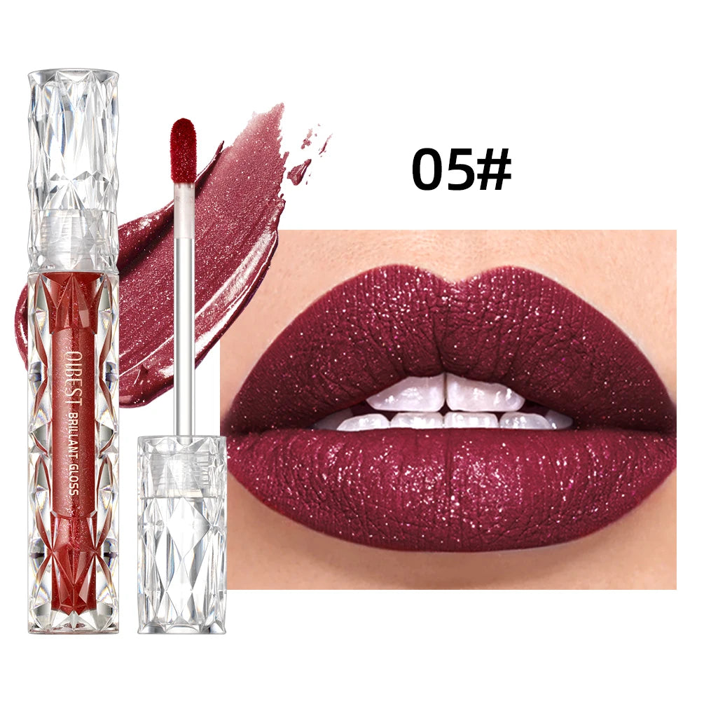 QIBEST Waterproof Diamond Shimmer Glitter Lipgloss