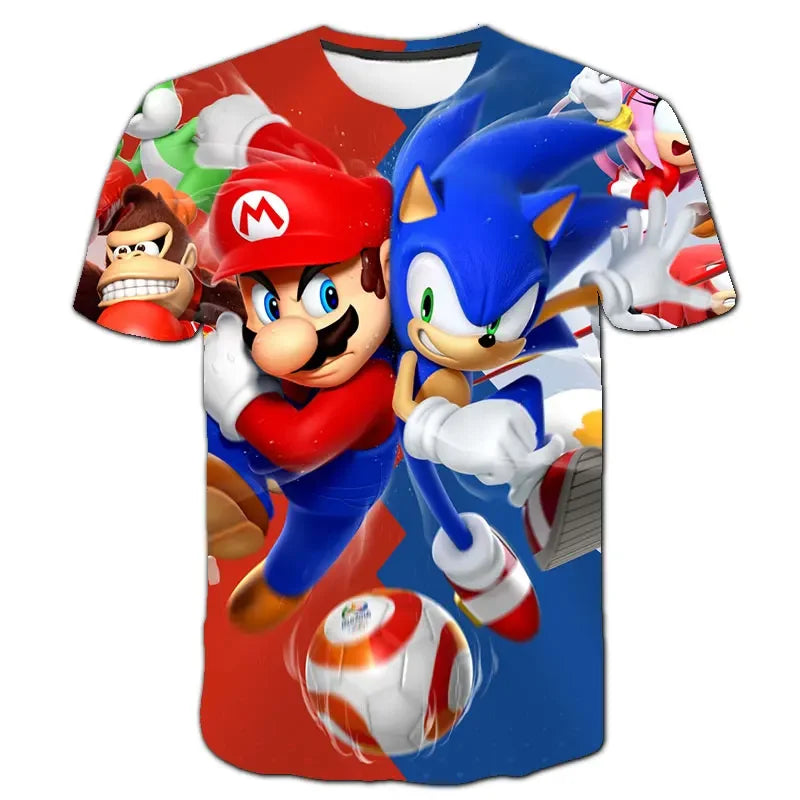 Boys 3D Printing Clothes New Cartoon T shirt Kids Clothing Boys Girls Cartoon Game Boy Summer Children T-shirt Tops