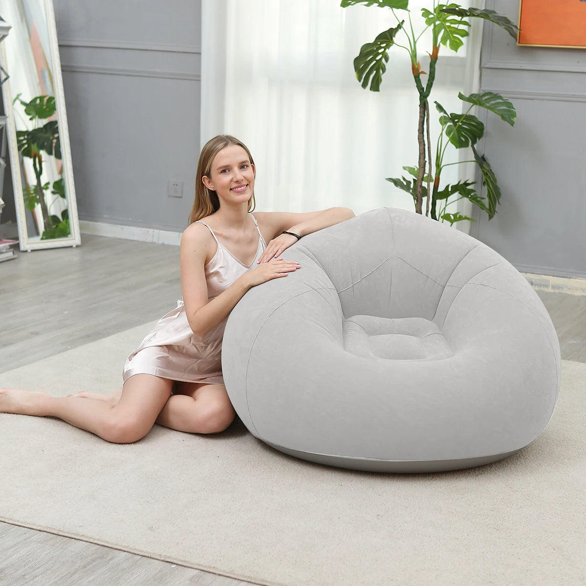 Portable Inflatable Sofa Soft Indoor Bedroom Lounge Bean Bag Chair