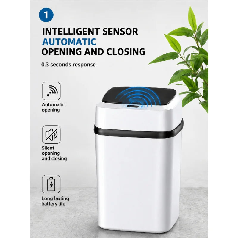 13L Smart Motion Sensor Trash Can Touchless Automatic Waterproof Waste Bin for Kitchen Bathroom Living Room