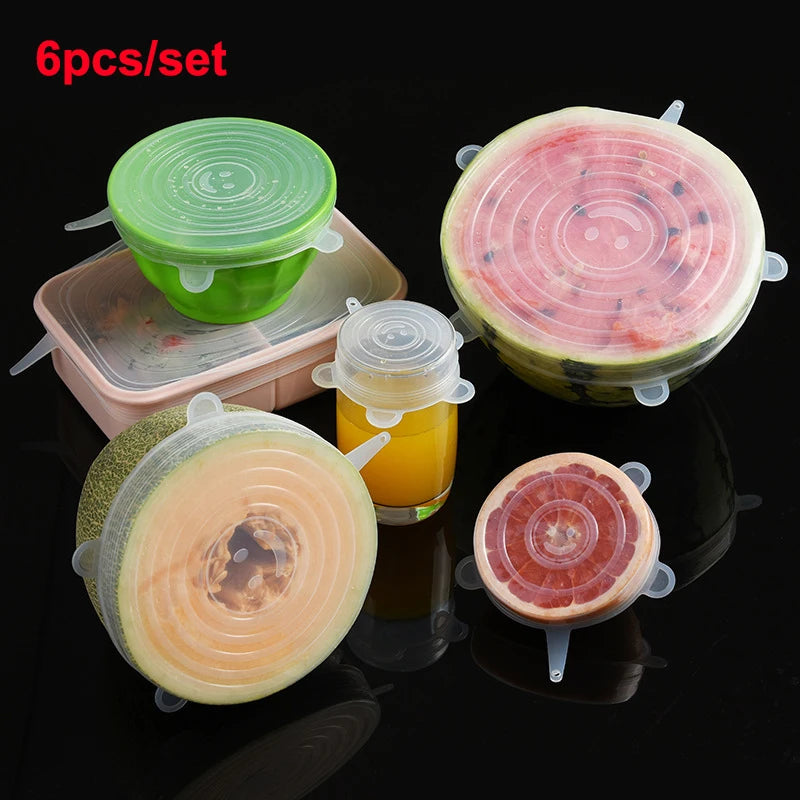 6pcs/set Silicone Covers Adaptable Silicone Lids Silicone Caps for Food