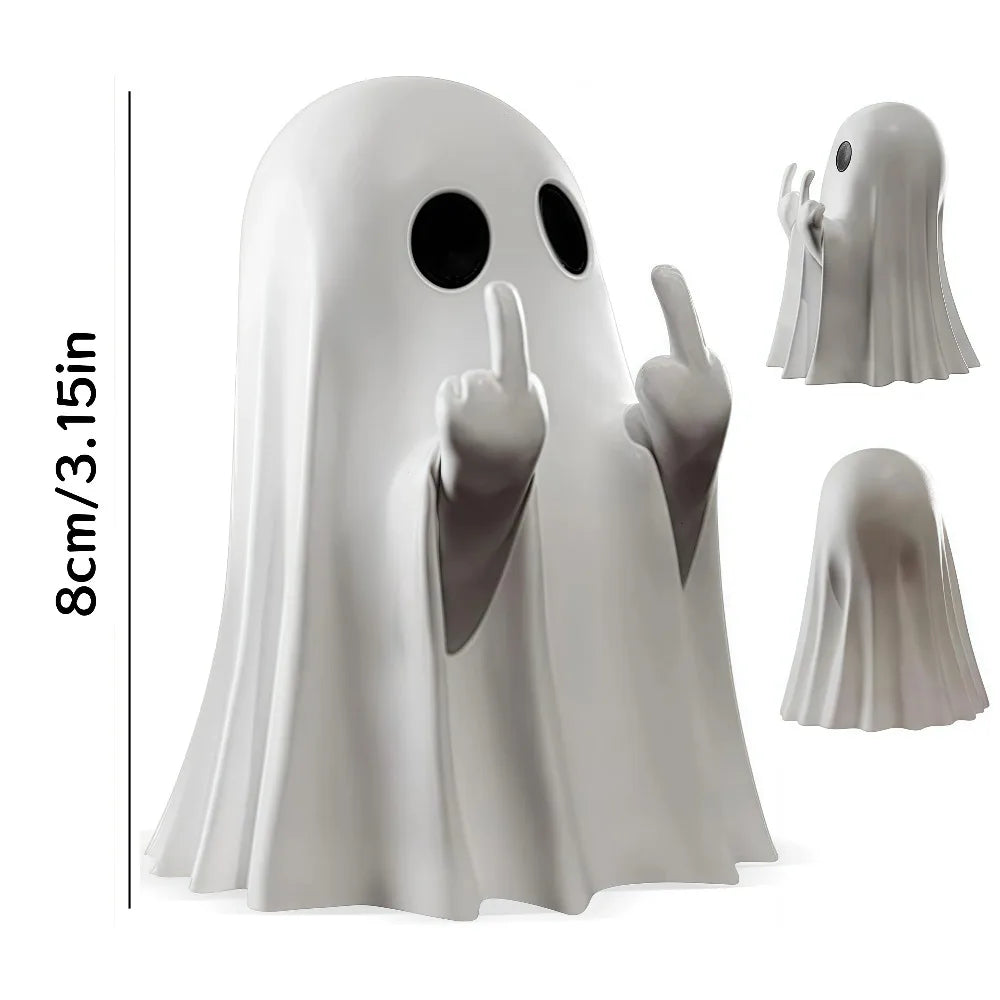 1-5Pcs Cute Middle Finger Ghost Statue, Halloween Ghost Festival