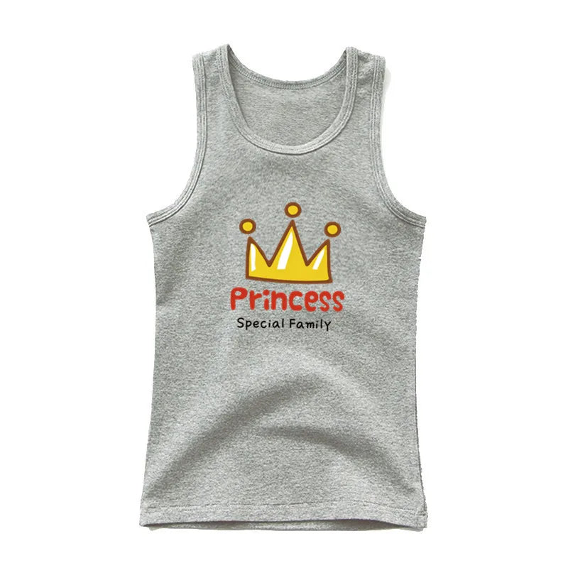 Girls Kawaii Ocean Princess Tanks Kids Sleeveless O-Neck Summer T-Shirt New Catoon Vest Top for Toddler Kids