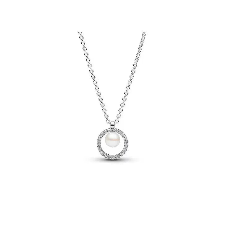 Fashionable Heart Pendant Necklace S925 Pure Silver Zircon