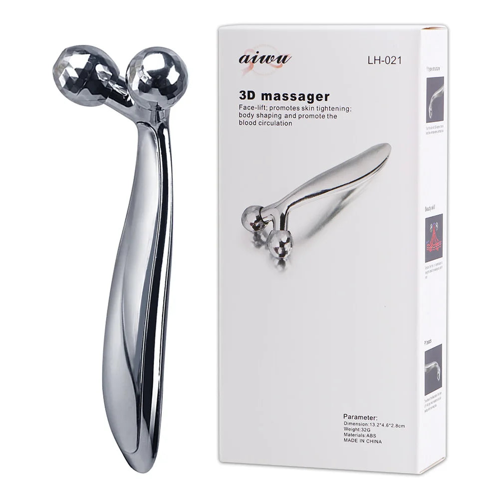 360 Rotate Silver Thin Face Full Body Shape Massager