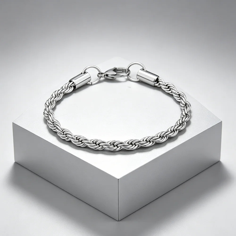 Bracelet Stainless Steel Twist  Chain Bracelet for Women and men Chain Bracelet Jewelry Gifts