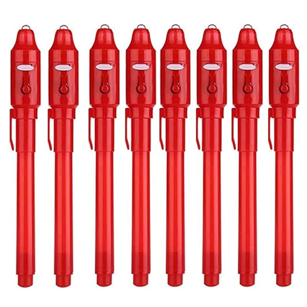 4-12pcs Invisible Ink Pen Spy Pen with UV Light Magic Marker