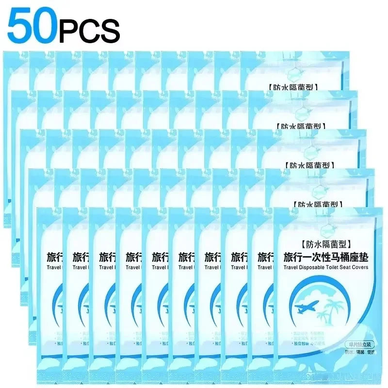 5-100Pcs Disposable Toilet Seat Cover Mat Portable Waterproof Safety