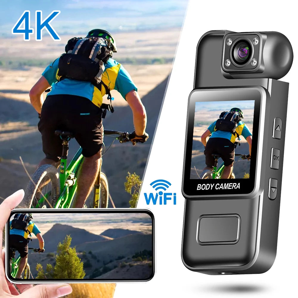 4K 2K 1080P HD Mini WiFi Camera Portable Digital Video Recorder Body Cam Infrared Night Vision