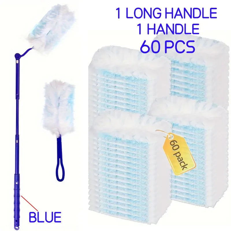 Extended Pole Dust Collector Disposable Fiber Cloth Electrostatic Precipitator Household Office Magic Duster CCD003