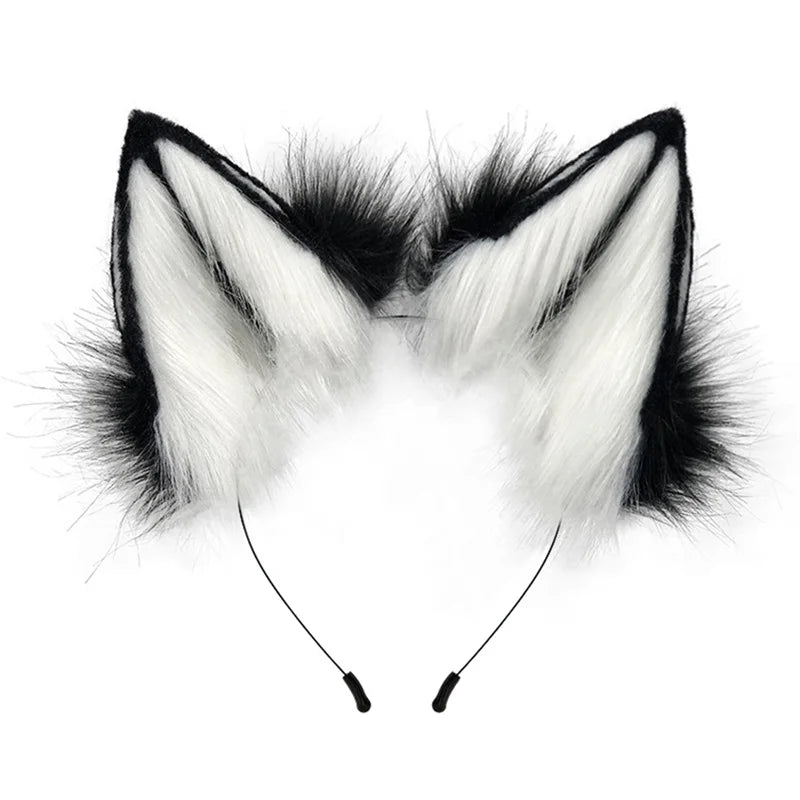 Furry Animal Cat Fox Ear Hair Hoops Adjustable Halloween