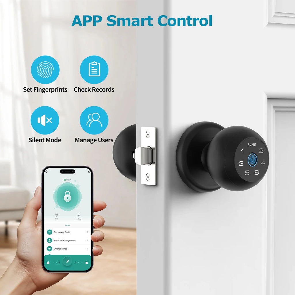 Viladepot Smart Lock Fingerprint, Passcode, App Control, Type-C