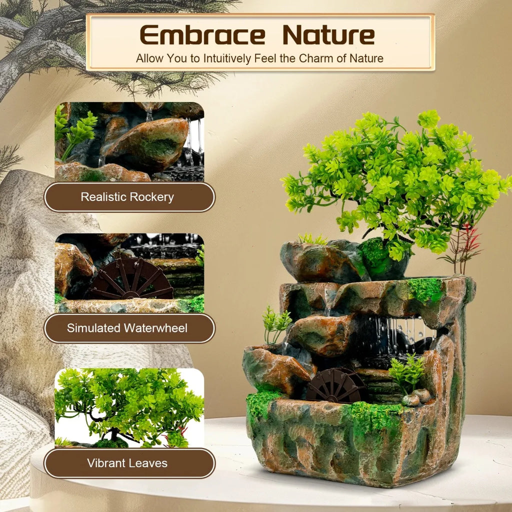 Tabletop Fountain, LED Water Fountain Indoor