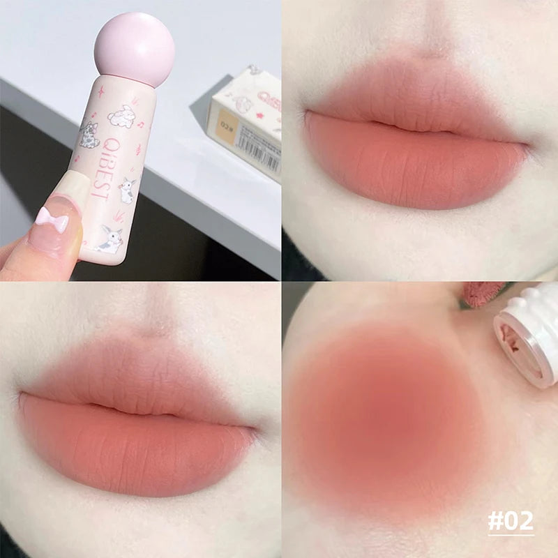 QIBEST Nude Matte Lip Mud Waterproof Non-stick Liquid Lipstick