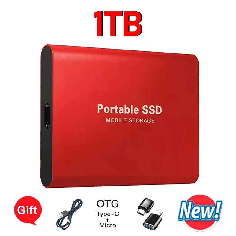 16TB External Solid State Drive Portable SSD USB 3.1 Type-C High-Speed Data Transfer Secure Storage for Important Files