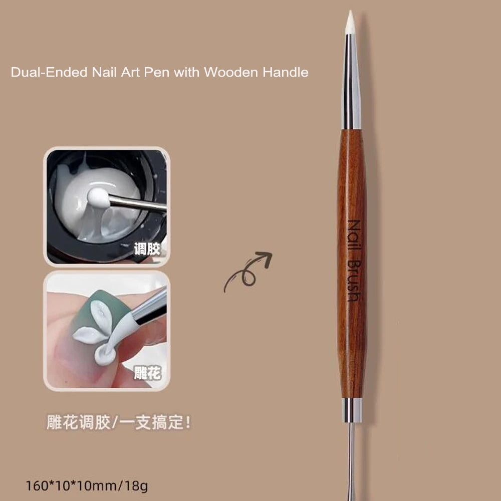 1Pc French Nail Brush 16CM Crescent Oblique French Tip Brush