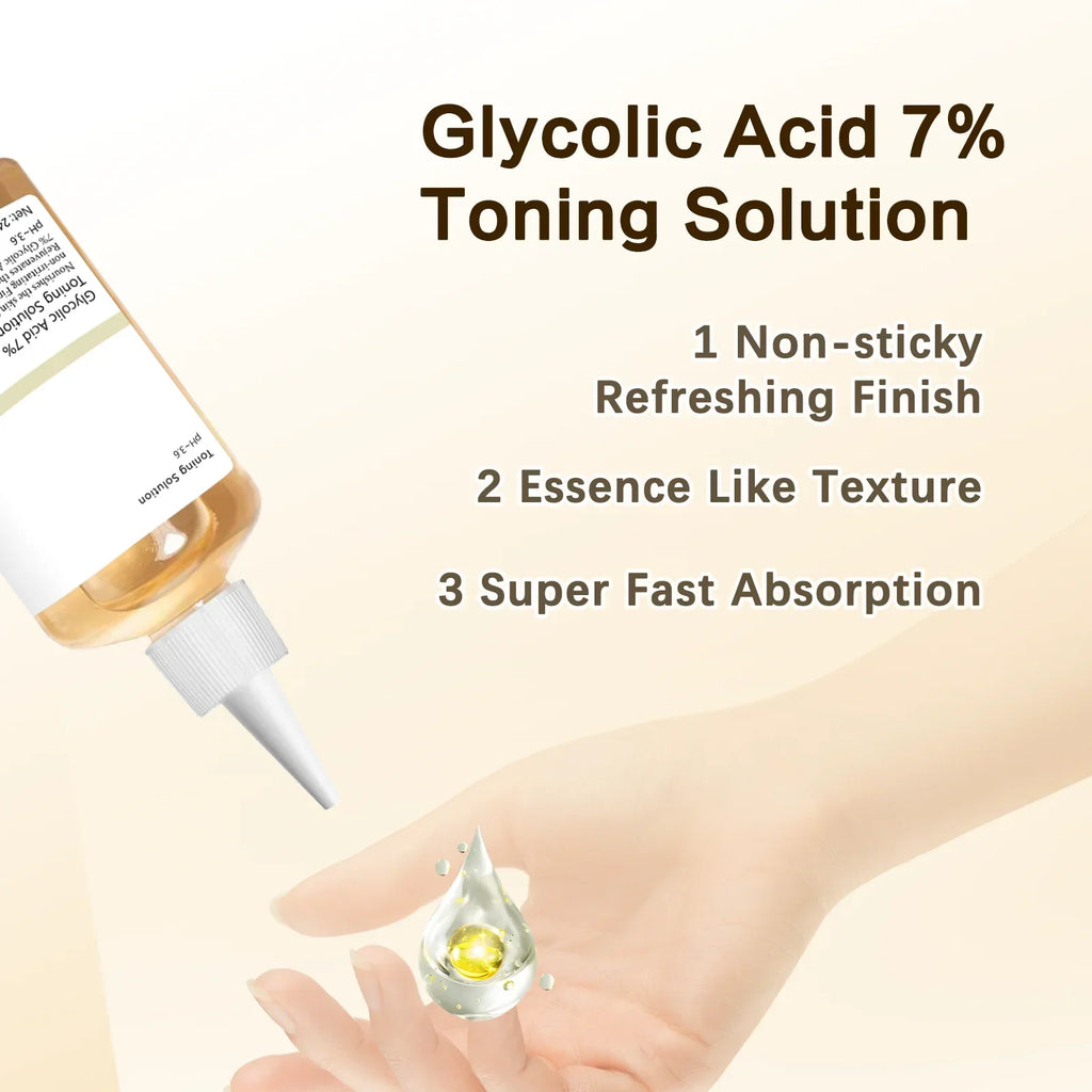 Glycolic Acid 7% Percent Toning Solution Face Exfoliant