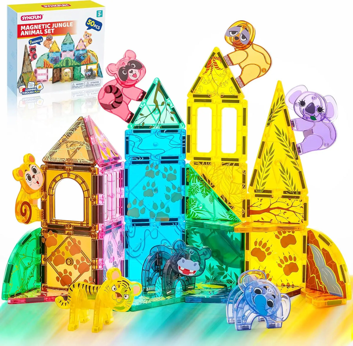 JOYFY 110/66/50 PCS Magnetic Building Tile 3D Magnet Tiles with Vehicle Construction