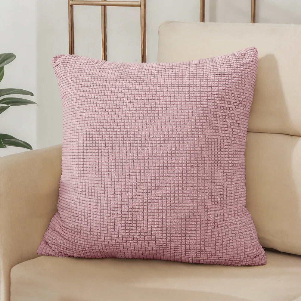 40x40 45x45 50x50 Solid Color Jacquard Pillow Cover for Sofa Office Waist Cushion Cover Home Decorative Pillowcase Decoration