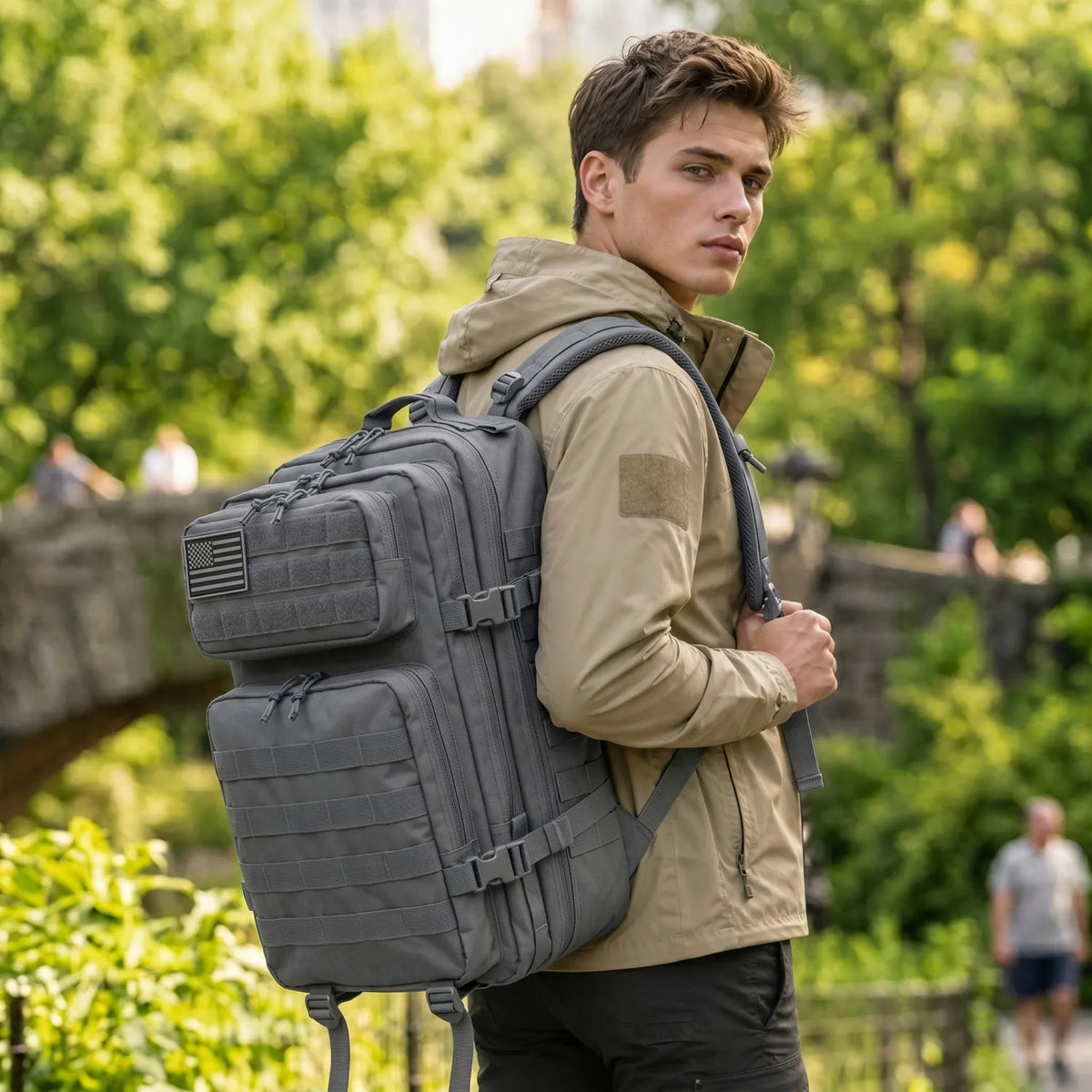 45L Tactical Travel Backpack Molle Large Capacity Multi Pocket Storage Bag Durable Wear Resistant Camping Hiking
