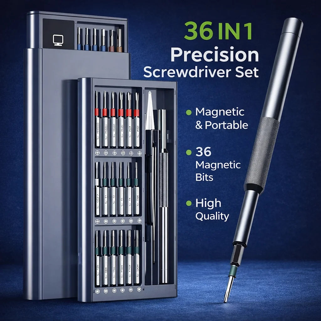 Precision Screwdriver Set, Screwdriver Kit with 36 Long S2 Bits,