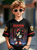 Cartoon Sonic Print Football Jerseys For Adult/Kids Summer V-neck Sports Tshirts Sonic Cosplay Clothing Kids Football Shirts