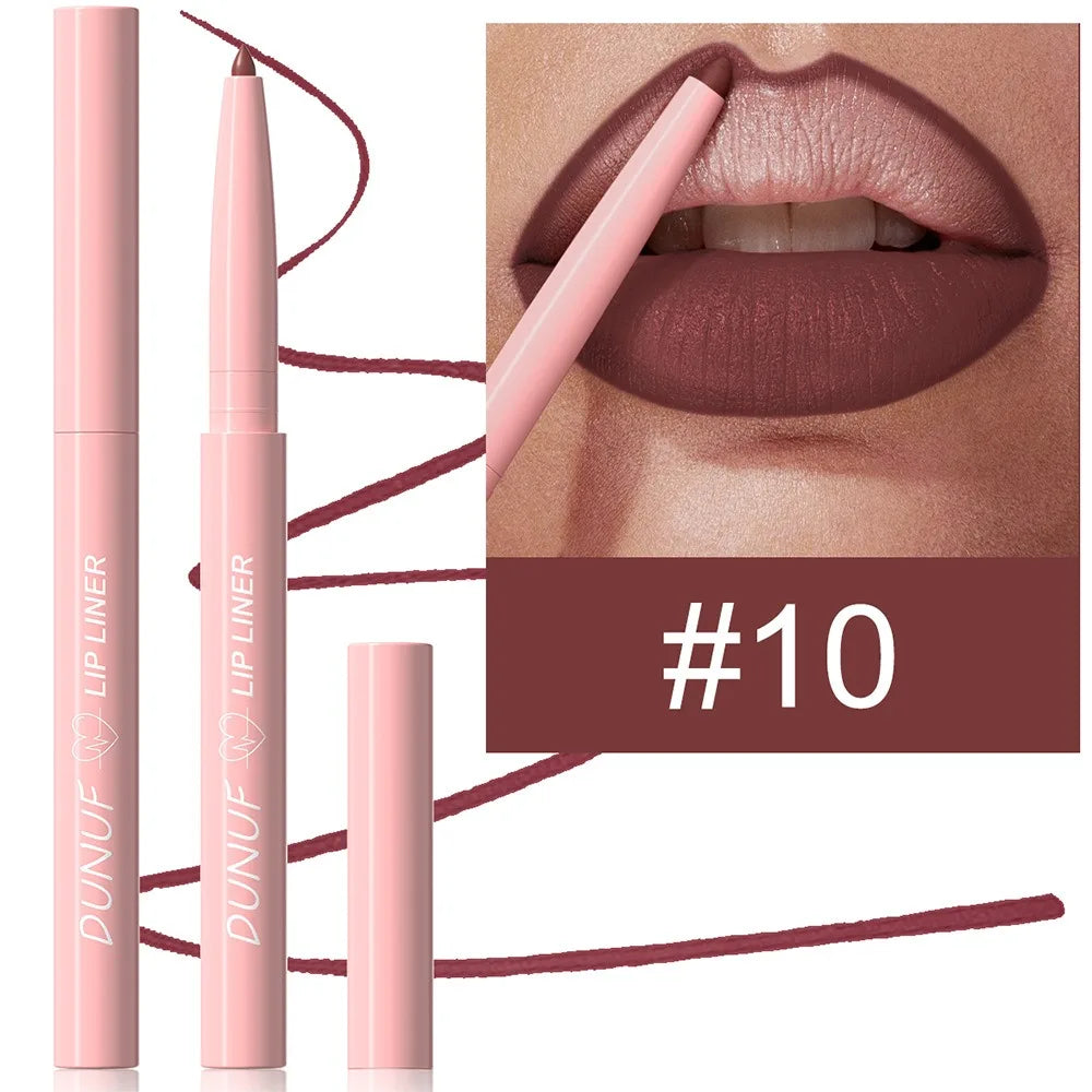 Multi Color Matte Lip Liner Crayon, Velvet Waterproof Lip Pencil