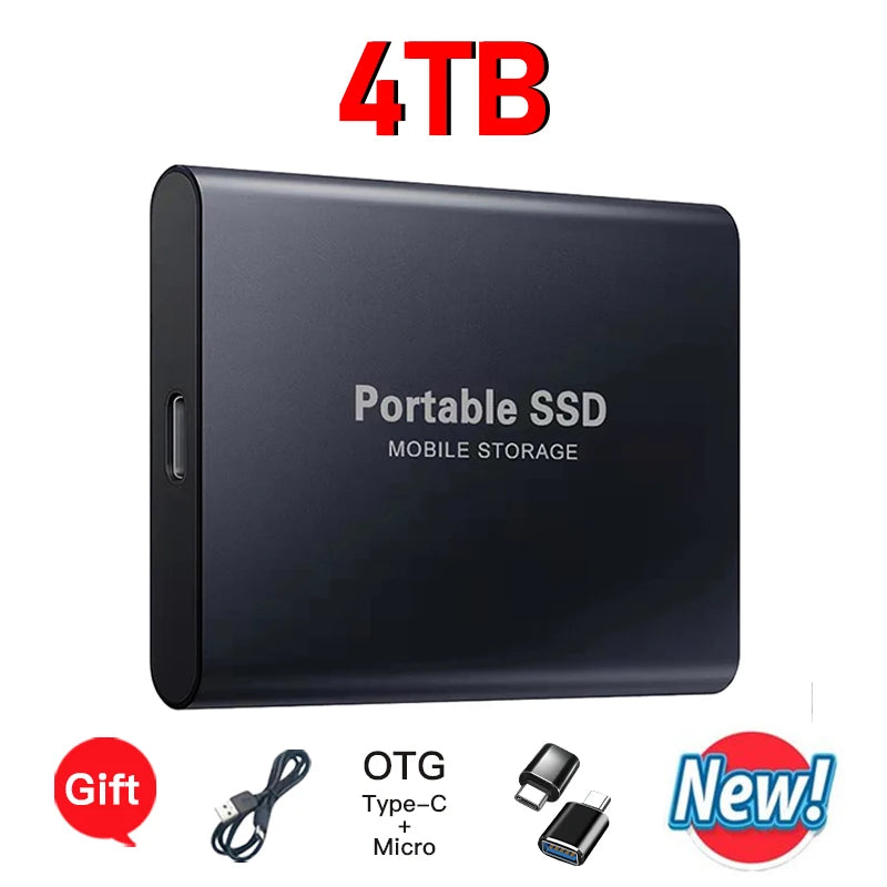 16TB External Solid State Drive Portable SSD USB 3.1 Type-C High-Speed Data Transfer Secure Storage for Important Files