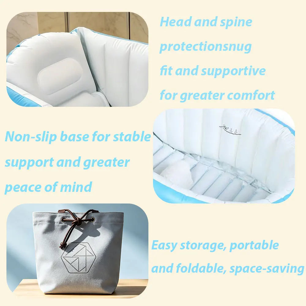 Inflatable Baby Bathtub with Air Pump Portable Foldable