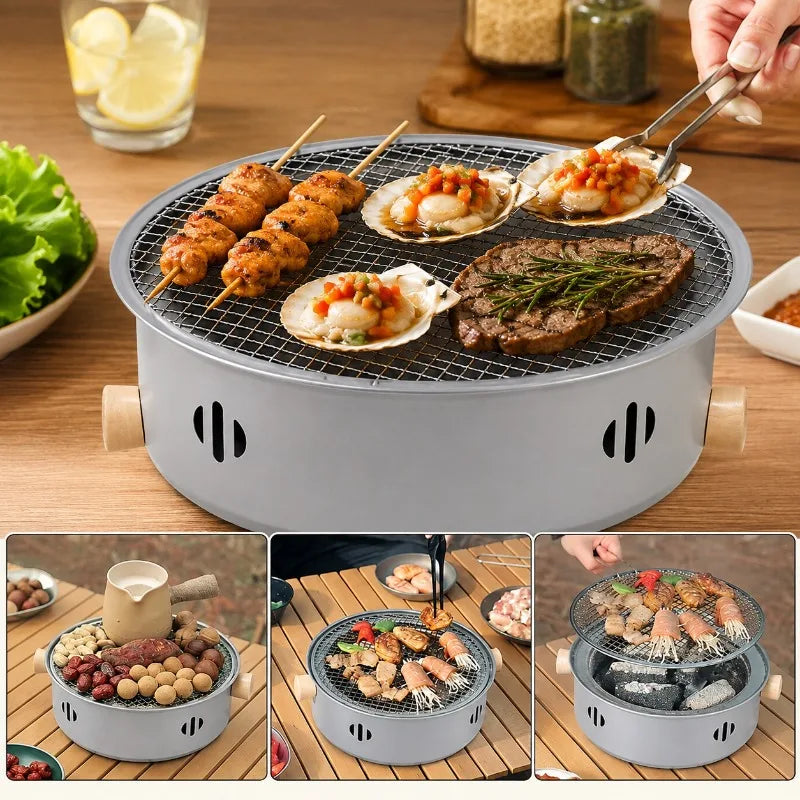 Portable Mini BBQ Grill Stainless Steel Charcoal Desktop