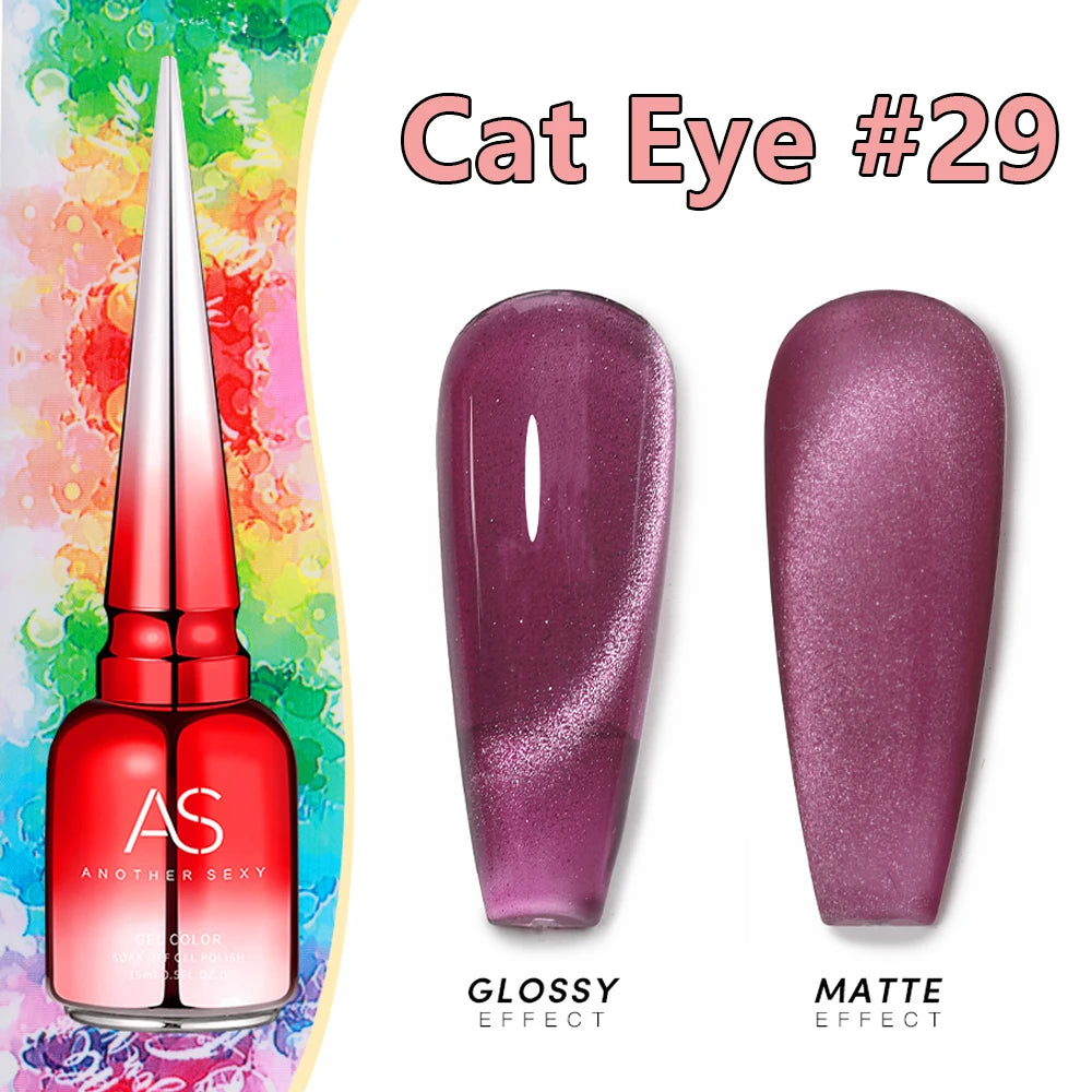AS 15ml Cat Magnetic Gel Nail Polish Cat Eye Glitter