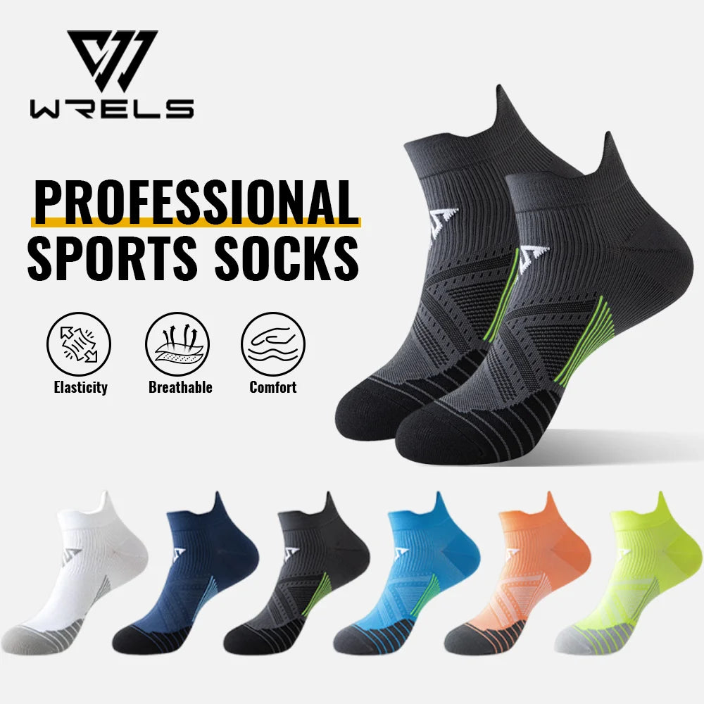 WRELS 1/2/3 Pairs Athletic Running Socks Moisture Wicking Cotton