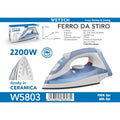 2000W Powerful Steam Iron for Clothes, Adjustable Temperature, Anti-Drip, Self-Cleaning Function, Professional Garment Steamer for Home and Travel